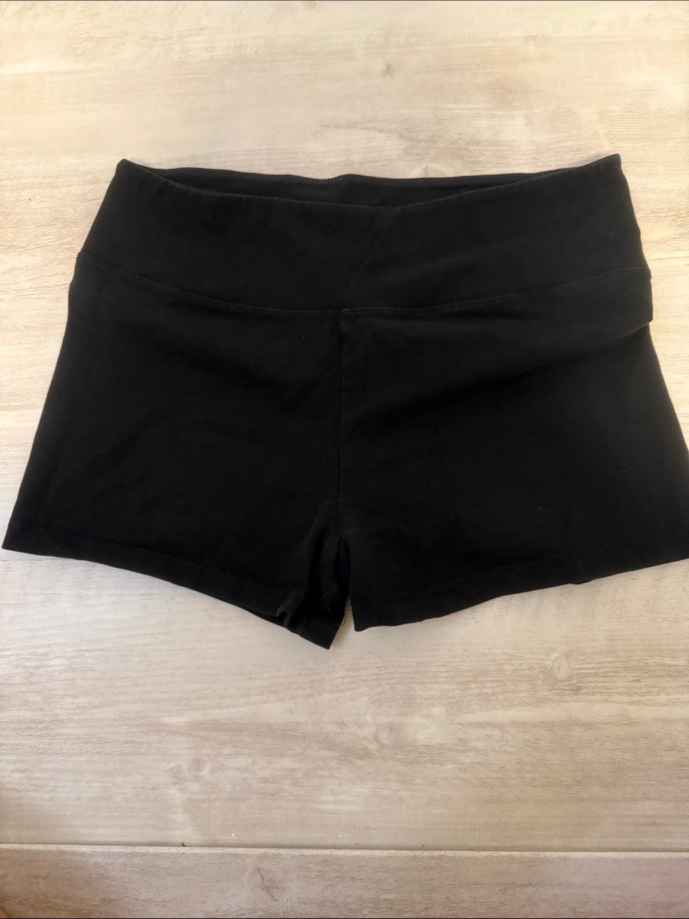 Marika Black Fold-Down Waistband Bike Shorts